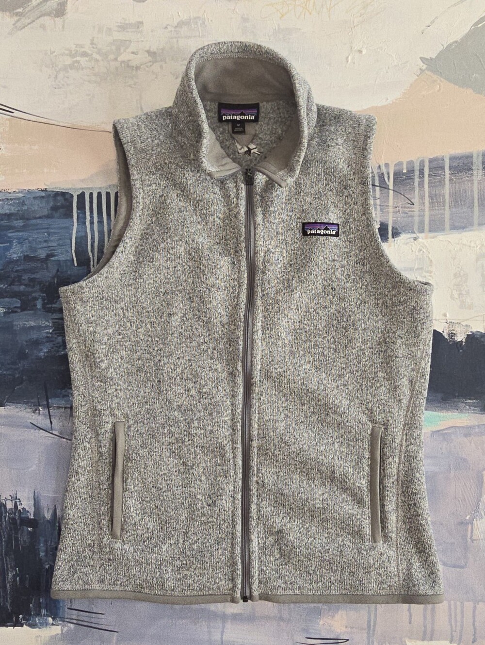 Patagonia Better Sweater Fleece Vest - Mens S Stonewash Full Zip Embroidered